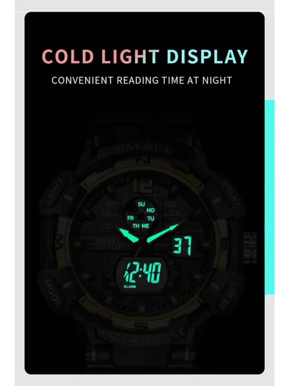 Men's Waterproof Military Sports Watch - Multi-Function LED Alarm & Stopwatch